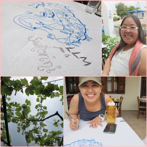 It was a long wait before our lunch was served. We just resort to doodling on our table napkins.
